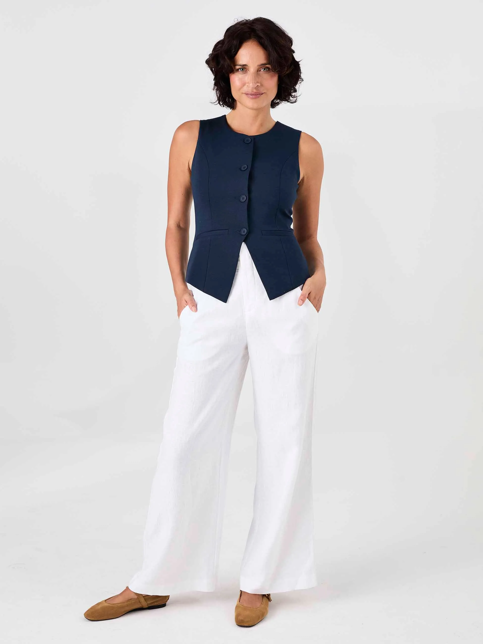 Fitted Waistcoat - Navy sold by Dharma Bums product image thumbnail 4
