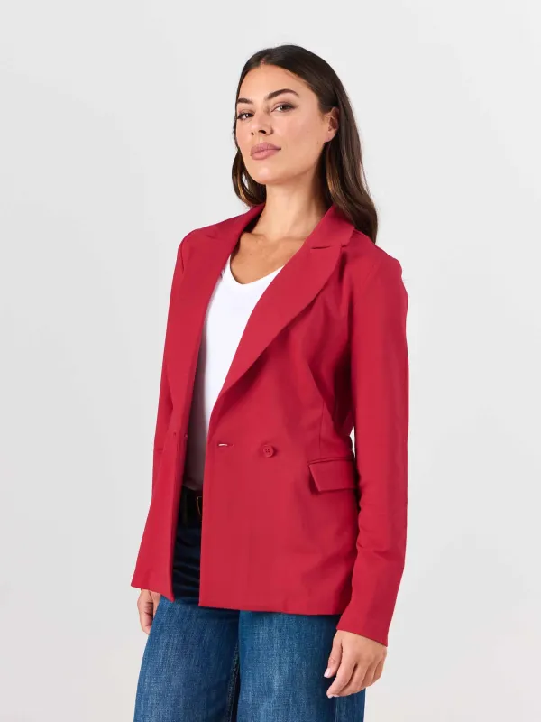 The Double - Breasted Blazer - Cherry made by Dharma Bums