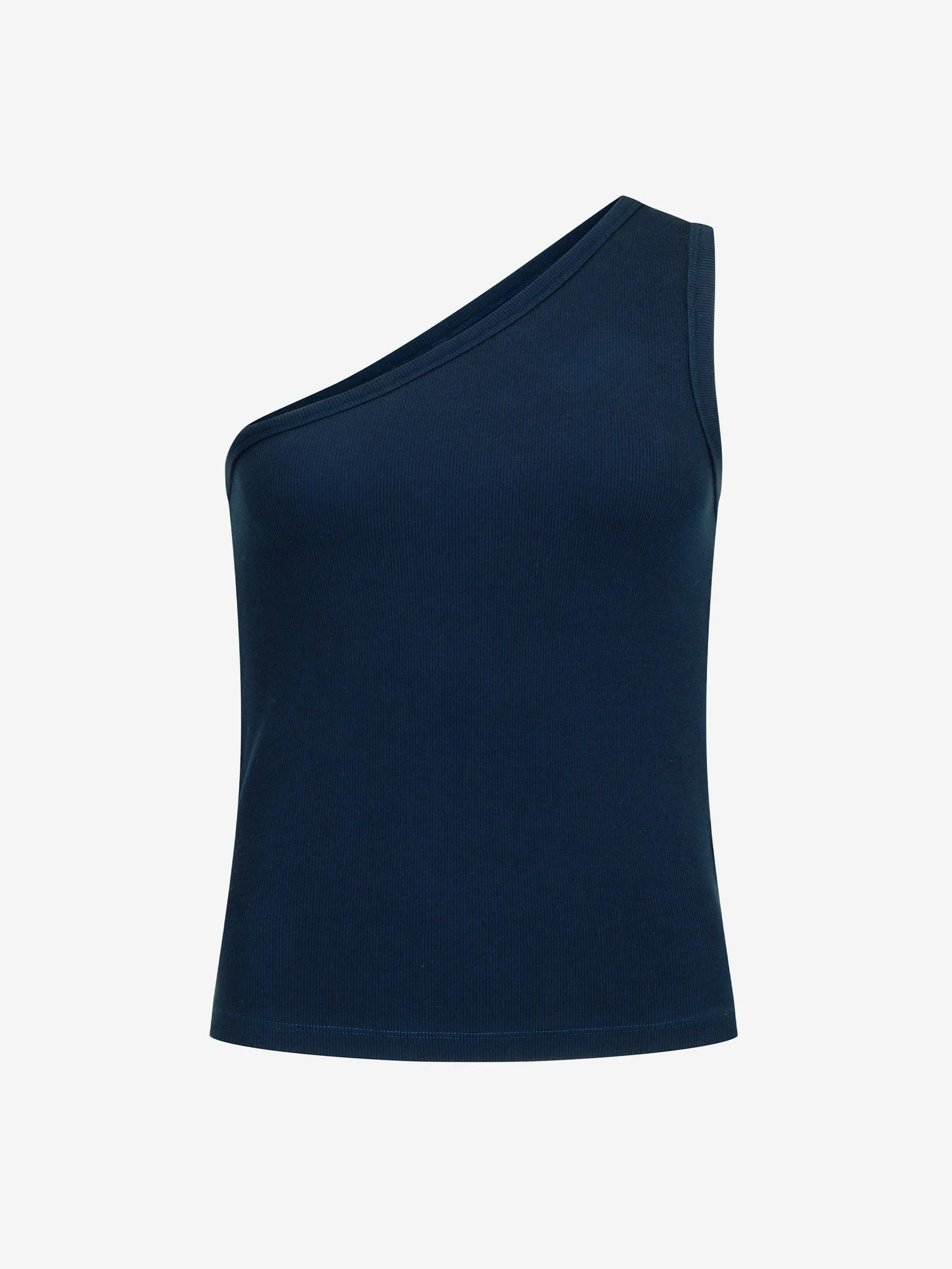Asymmetric Organic Cotton Rib Tank - Navy sold by Dharma Bums product image thumbnail 2