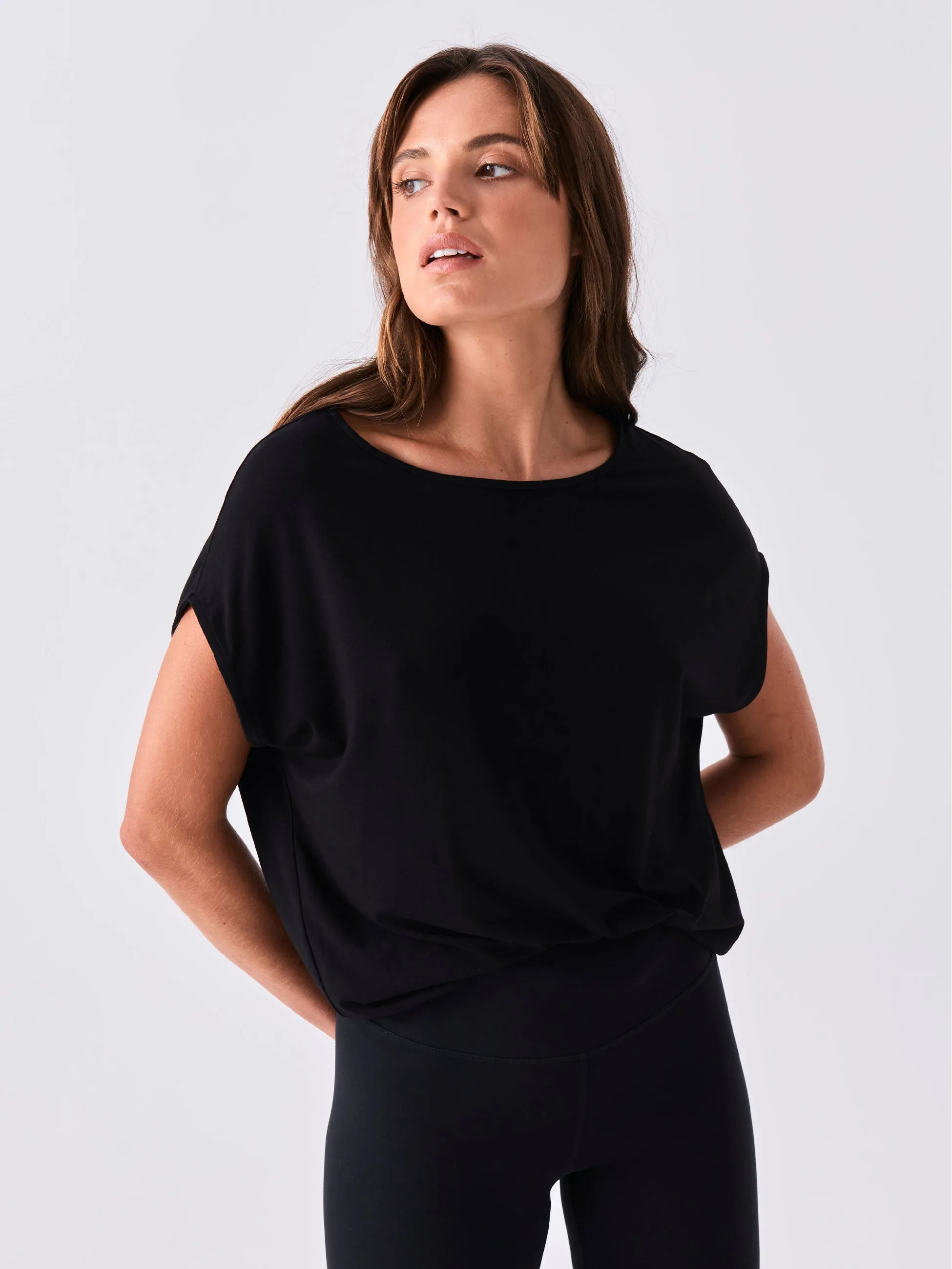 Modal Luxe Layer Tee - Black sold by Dharma Bums