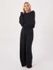 Wide Shoulder Raw Edge Sweat  - Black sold by Dharma Bums