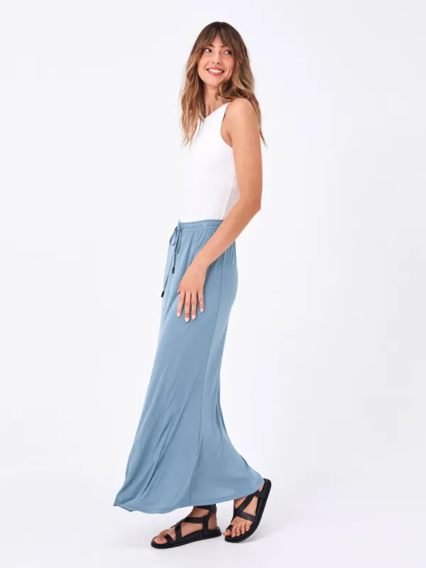 Bias Cut Cupro Midi Skirt  - Duck Egg sold by Dharma Bums