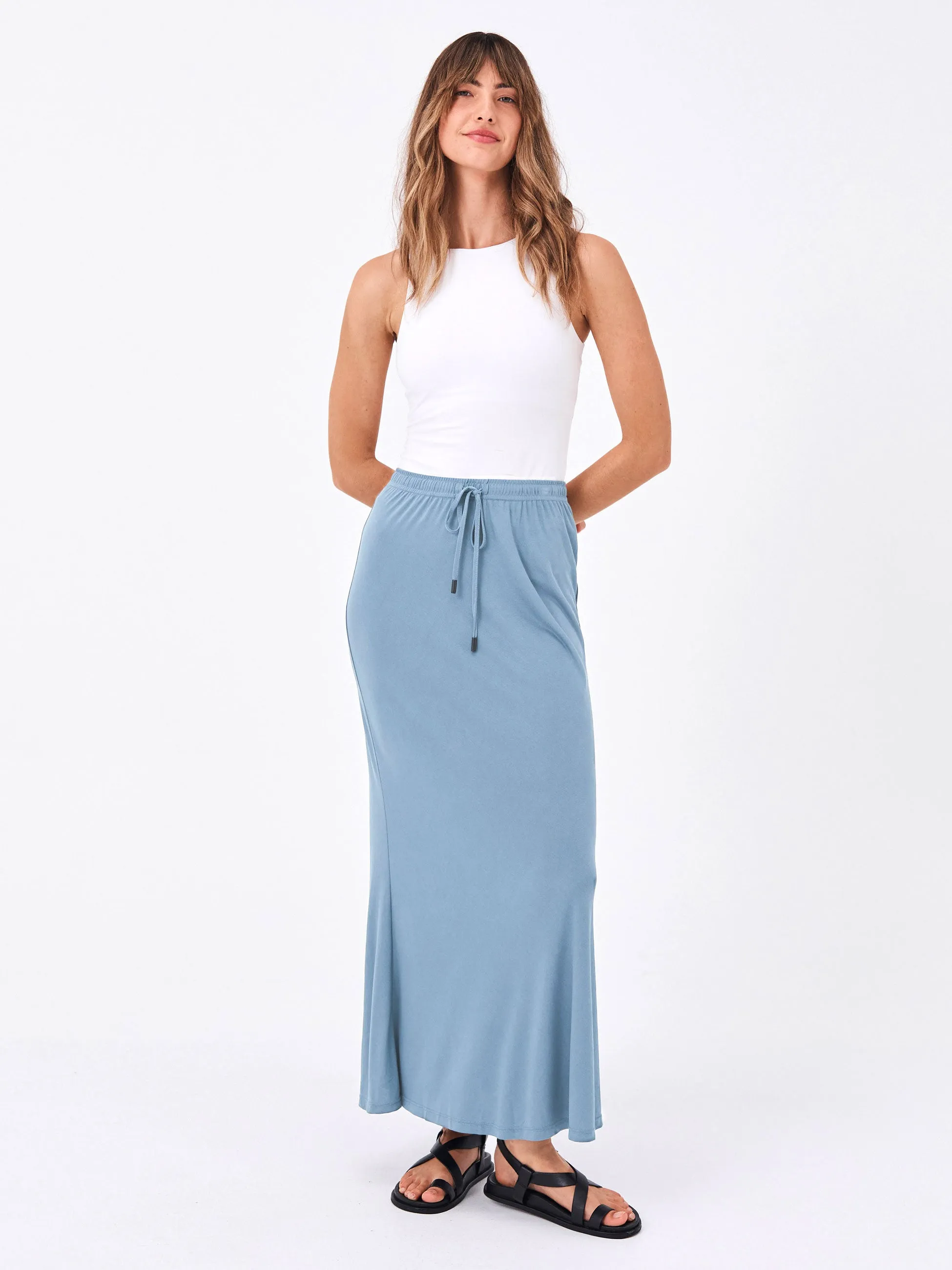 Bias Cut Cupro Midi Skirt - Duck Egg sold by Dharma Bums product image thumbnail 2
