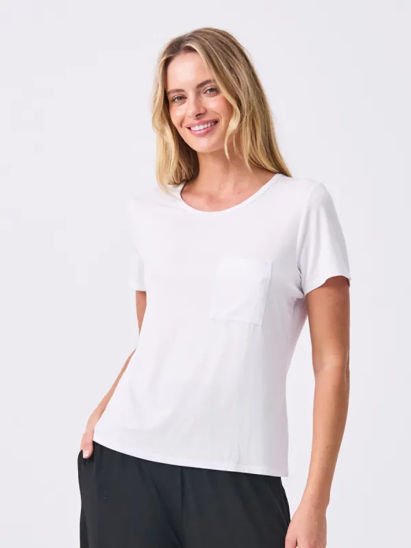 Modal Pocket Tee - White sold by Dharma Bums