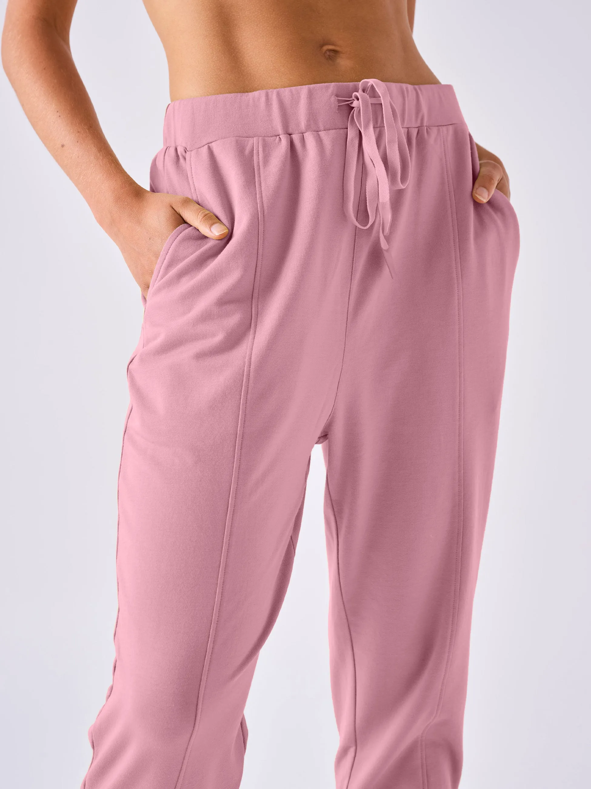 Breeze French Terry Cropped Jogger - Rosewater sold by Dharma Bums product image thumbnail 5