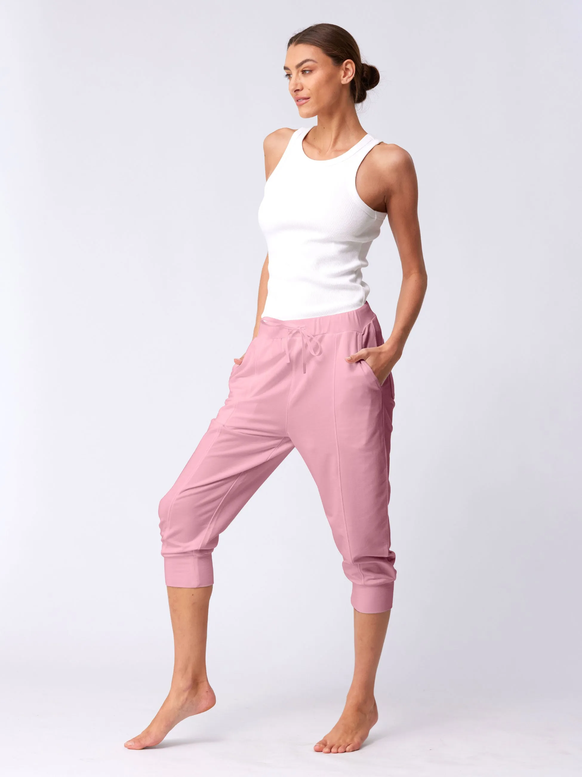 Breeze French Terry Cropped Jogger - Rosewater sold by Dharma Bums product image thumbnail 2
