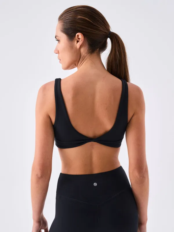 Airbrush Lite Twist Back Bra - Black sold by Dharma Bums