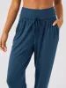 Exhale Cuffed Yoga Pant - Teal sold by Dharma Bums