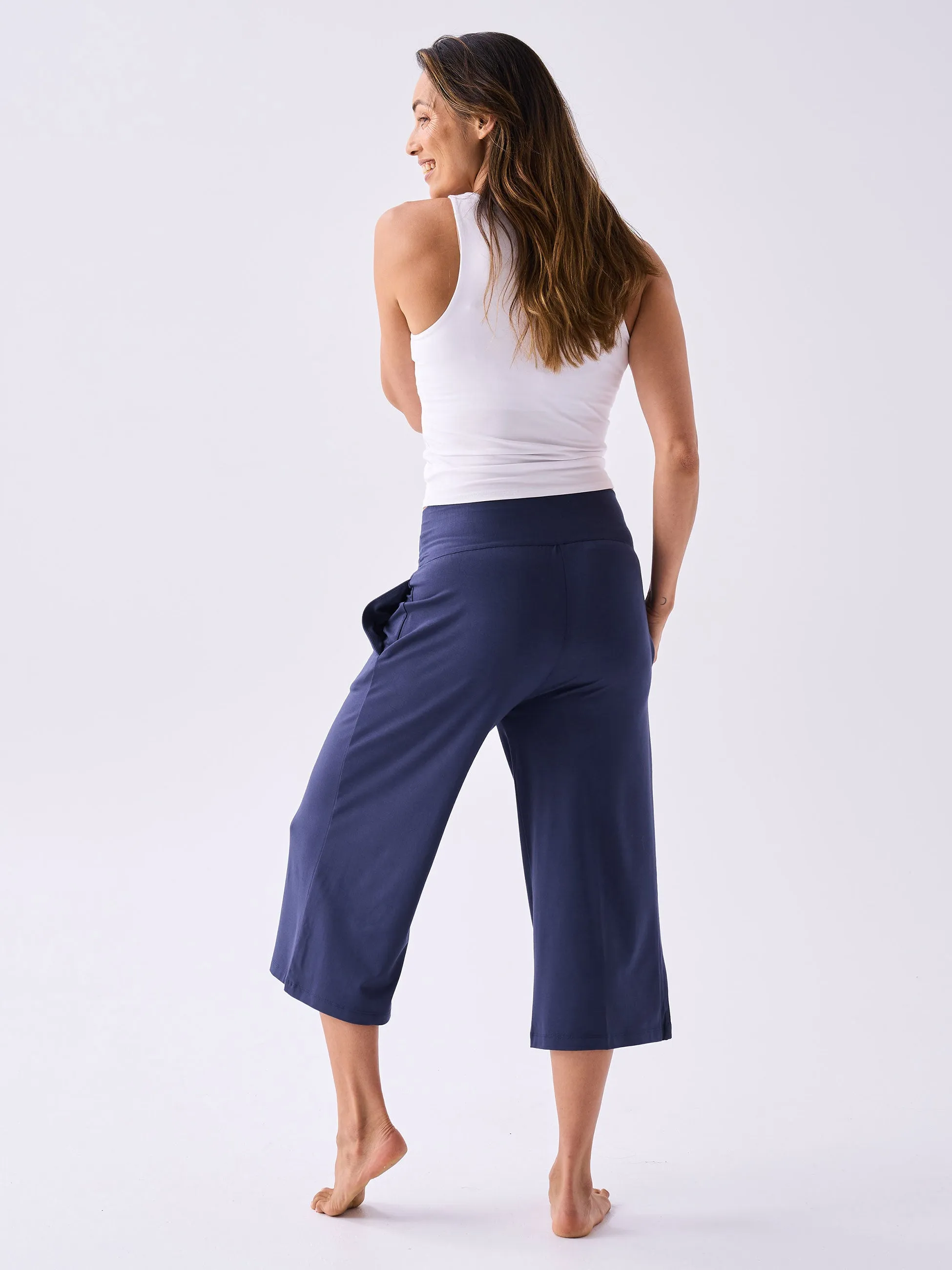 Modal Cropped Wide Leg - Navy sold by Dharma Bums product image thumbnail 3