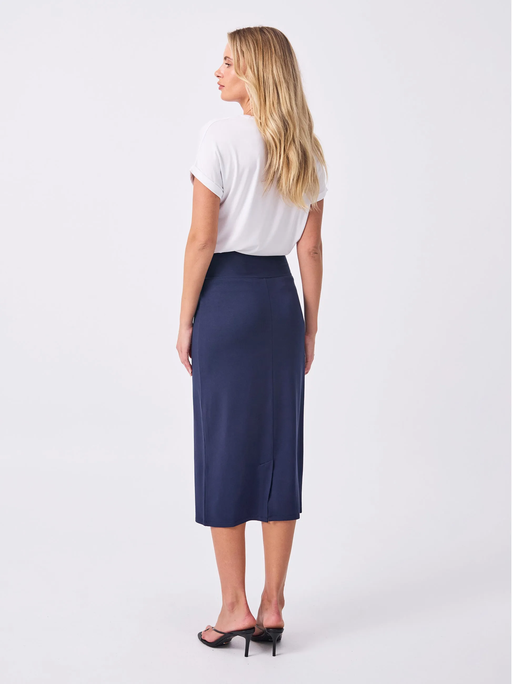 Modal Straight Tube Skirt - Navy sold by Dharma Bums product image thumbnail 5