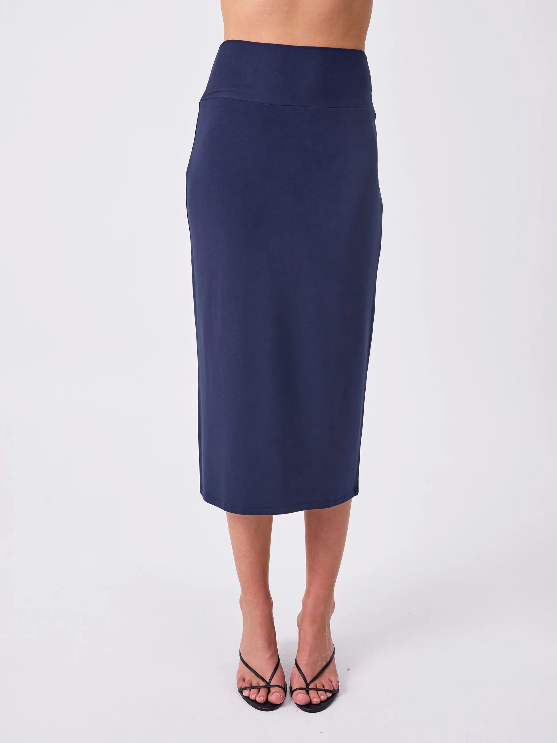 Modal Straight Tube Skirt - Navy sold by Dharma Bums product image thumbnail 2