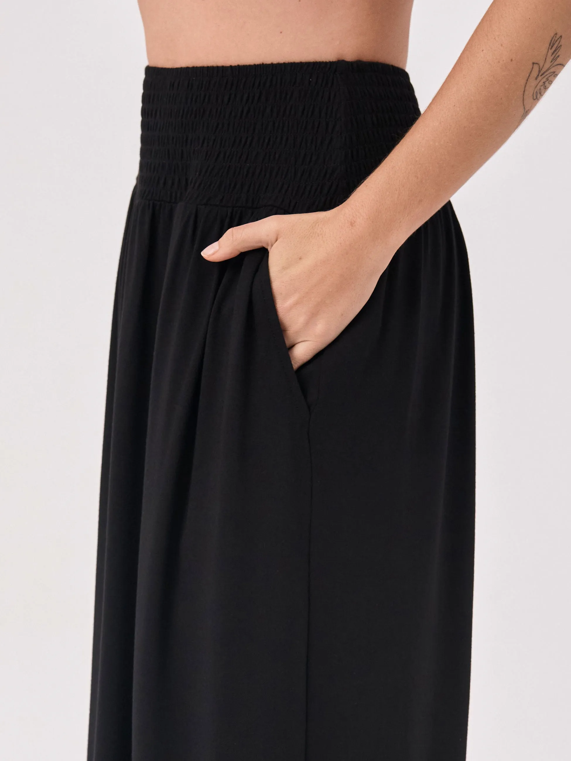 Bliss Rouched Waistband Skirt - Black sold by Dharma Bums product image thumbnail 4
