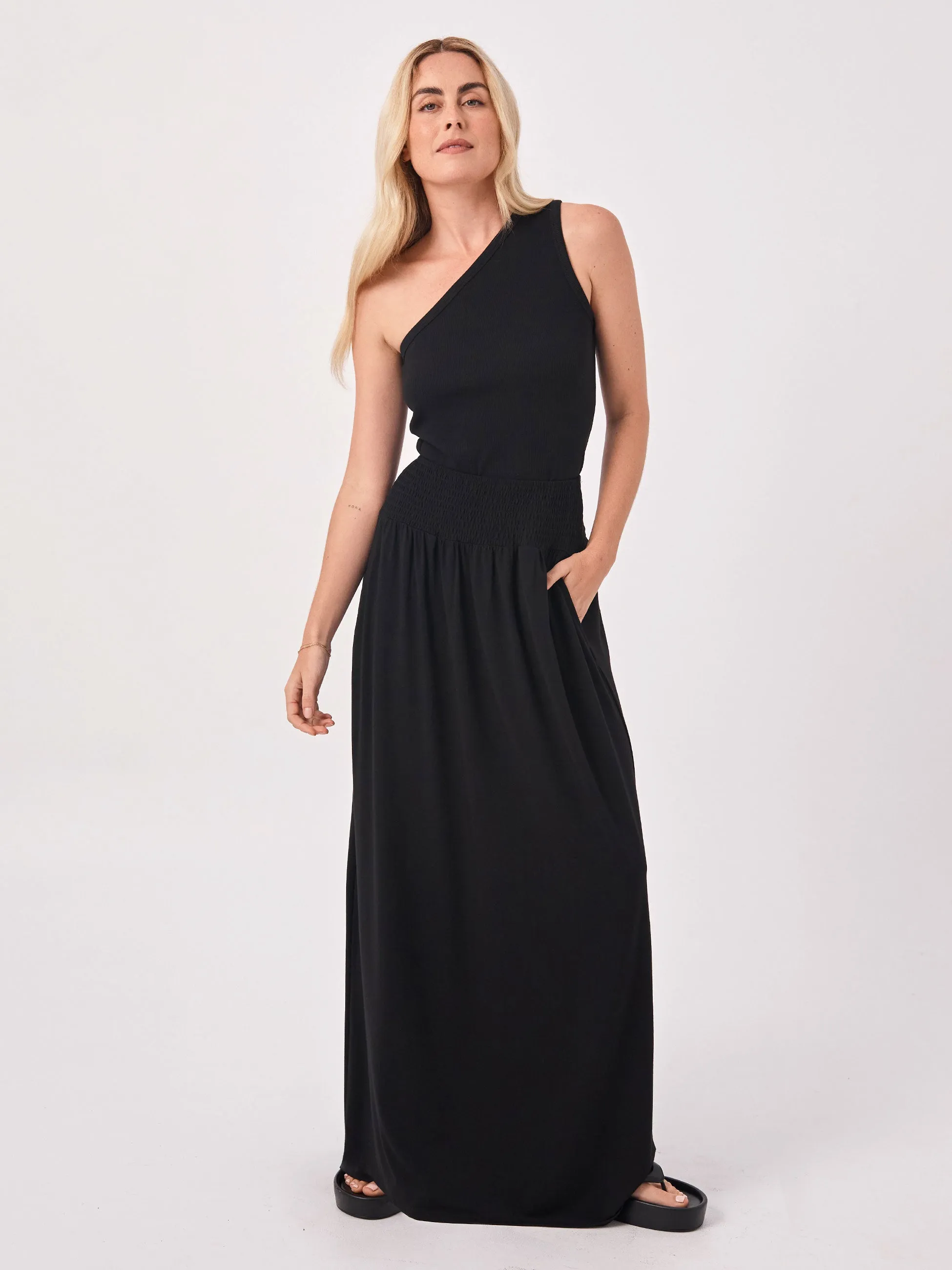 Bliss Rouched Waistband Skirt - Black sold by Dharma Bums