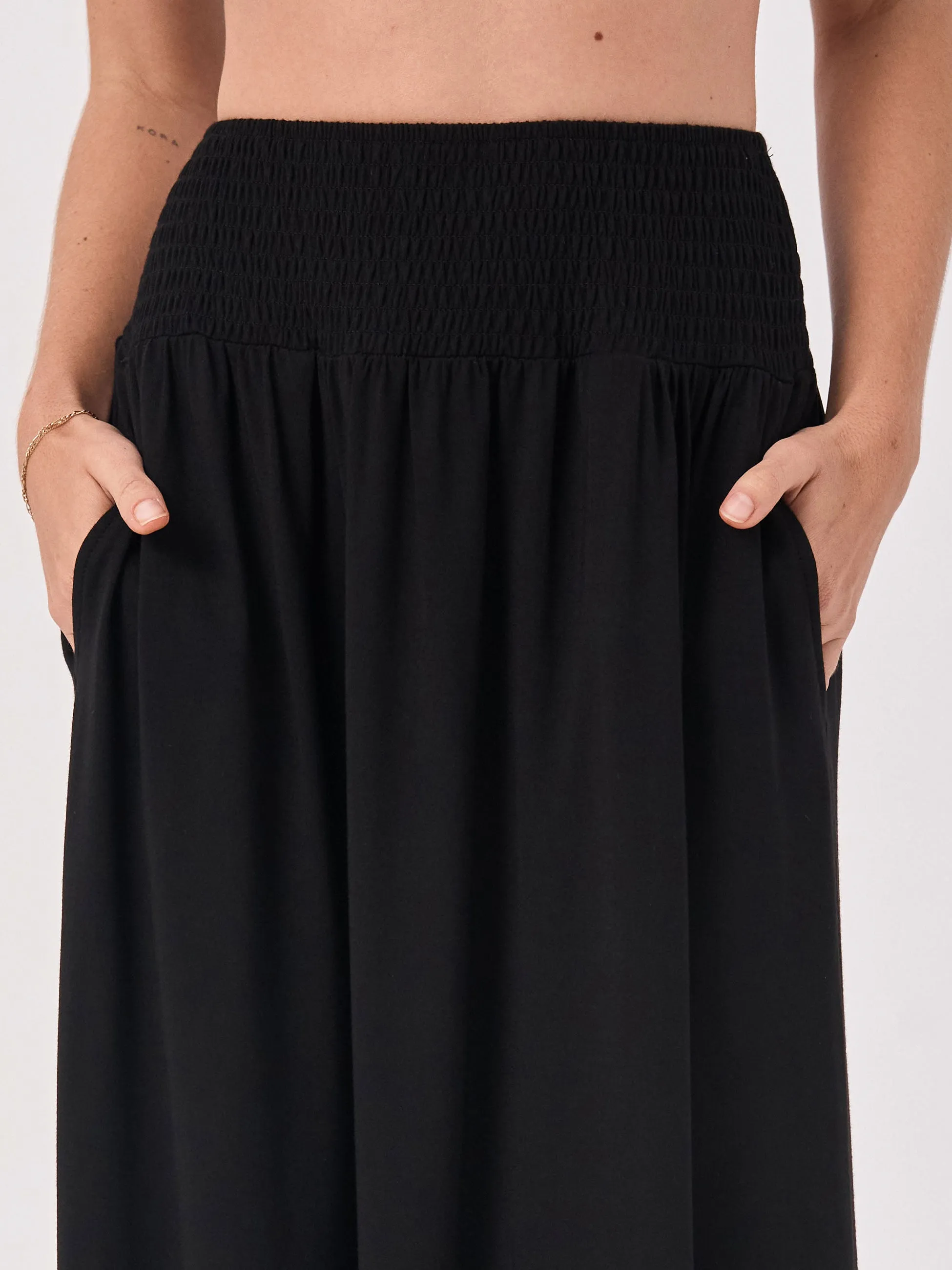 Bliss Rouched Waistband Skirt - Black sold by Dharma Bums product image thumbnail 5