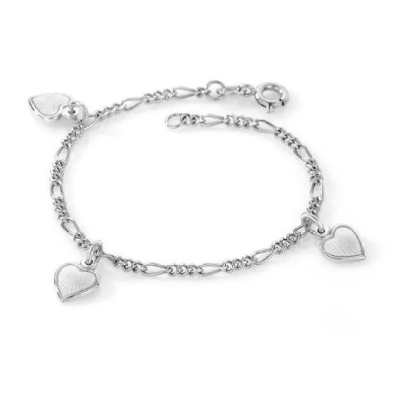 Charmsarmbånd i sølv - Hvite hjerter sold by Diamanthuset