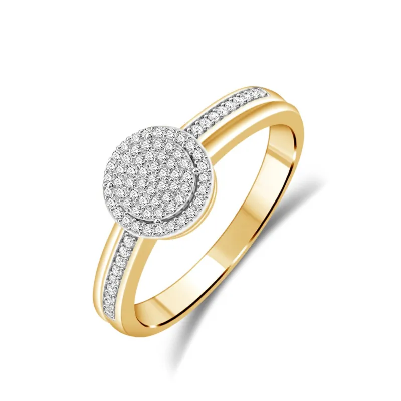 Diamantring rund, 0,25ct tw/si i hvitt og gult gull sold by Diamanthuset