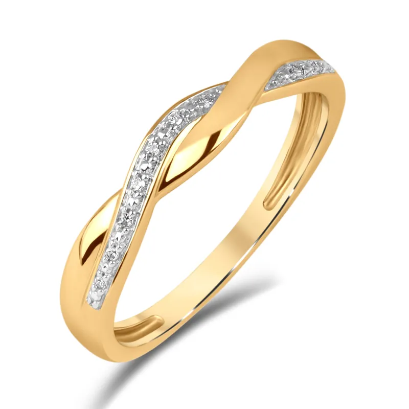 Diamantring 0,06ct tw/si i hvitt/gult gull sold by Diamanthuset