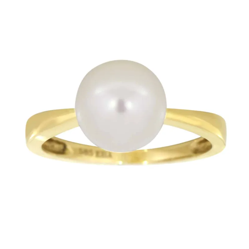 Perlering i 14kt Hvitt/Gult Gull, med 10 – 11mm Perle sold by Diamanthuset