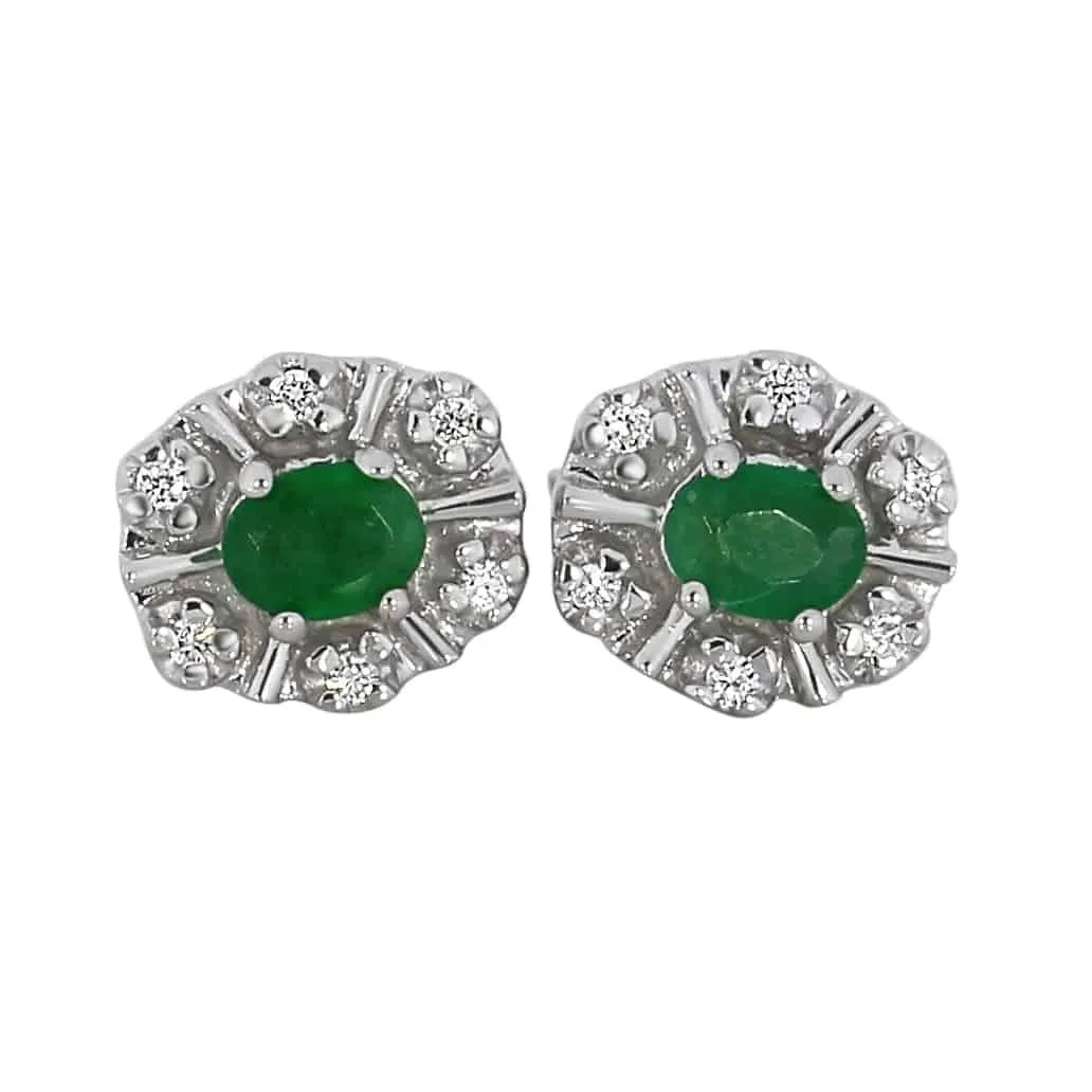 Diana Diamant øredobber med smaragd 0,06ct twsi sold by Diamanthuset