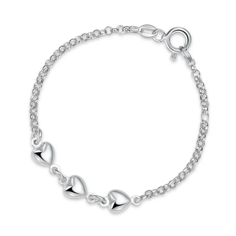 Armbånd i sølv m/ 3 hjerter sold by Diamanthuset