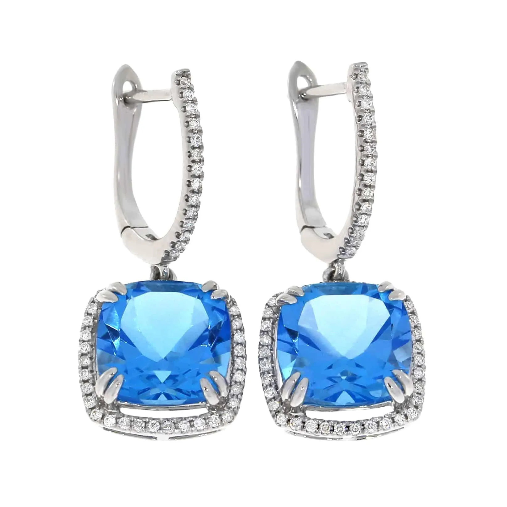 Diamant øredobber i hvitt gull med topas, 0,30ct TWSI sold by Diamanthuset