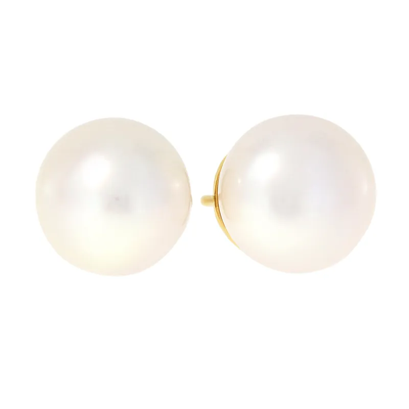 Perleøredobber i gult gull. 7,5-8mm sold by Diamanthuset
