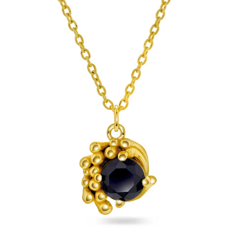 Shapes - Halo smykke i sølv med zirkonia, sort sold by Diamanthuset
