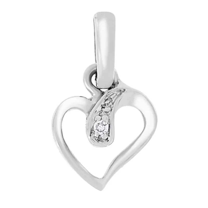 Diamanthalssmykke i hvitt gull, 0.005CT TWSI sold by Diamanthuset