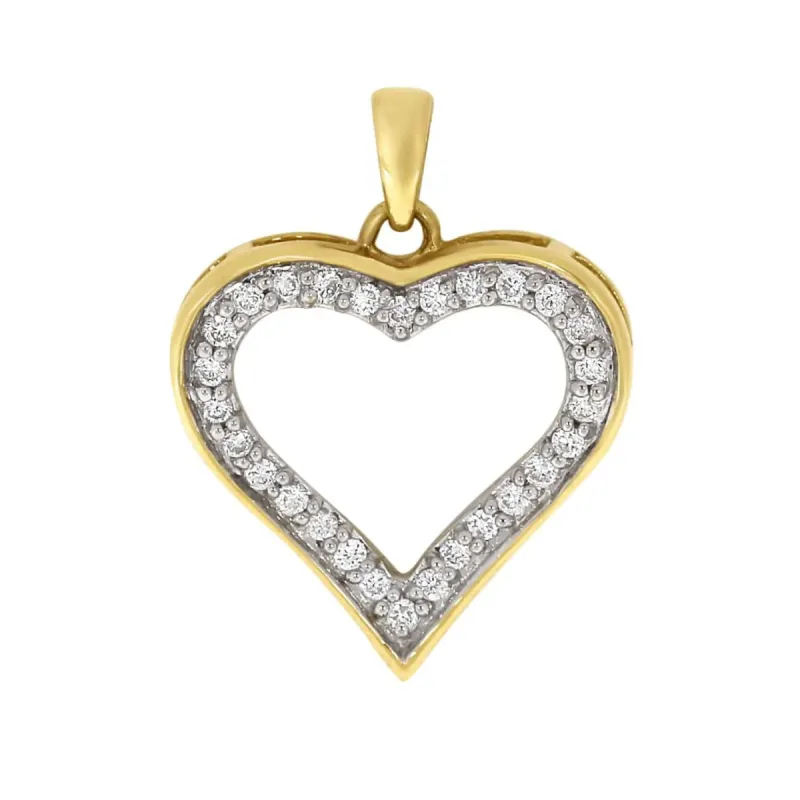 Diamant halssmykke i gult gull, 0.25CT TWSI sold by Diamanthuset