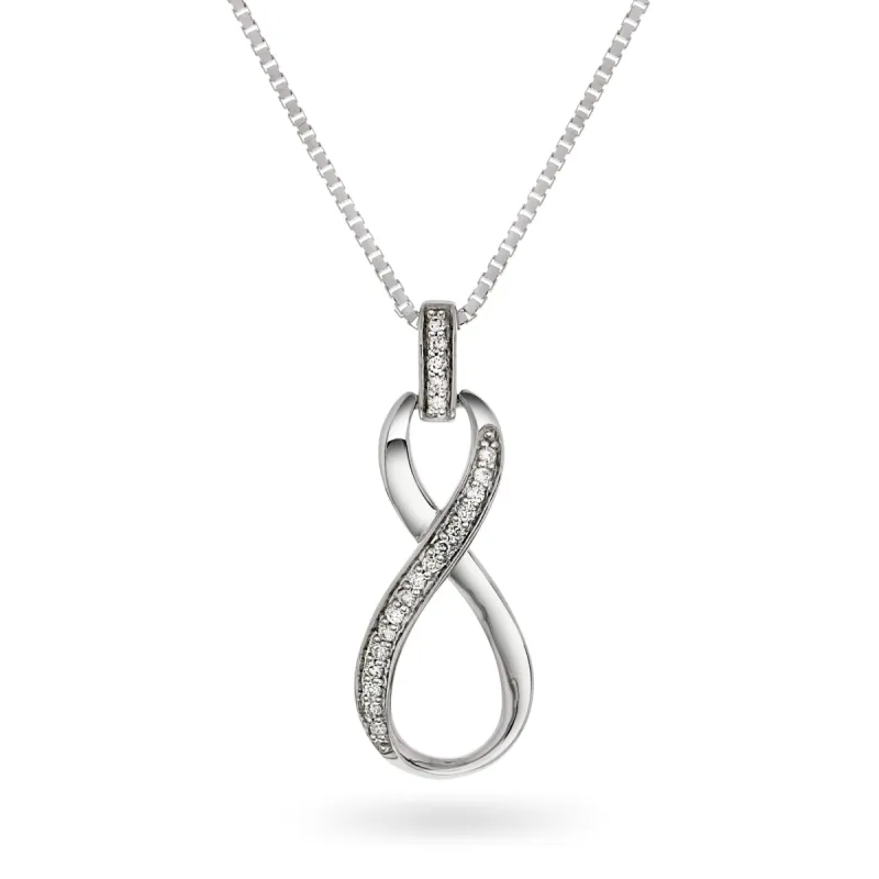 Diamant anheng evighetssymbol hvitt gull tot. 0.15ct TW/Si sold by Diamanthuset