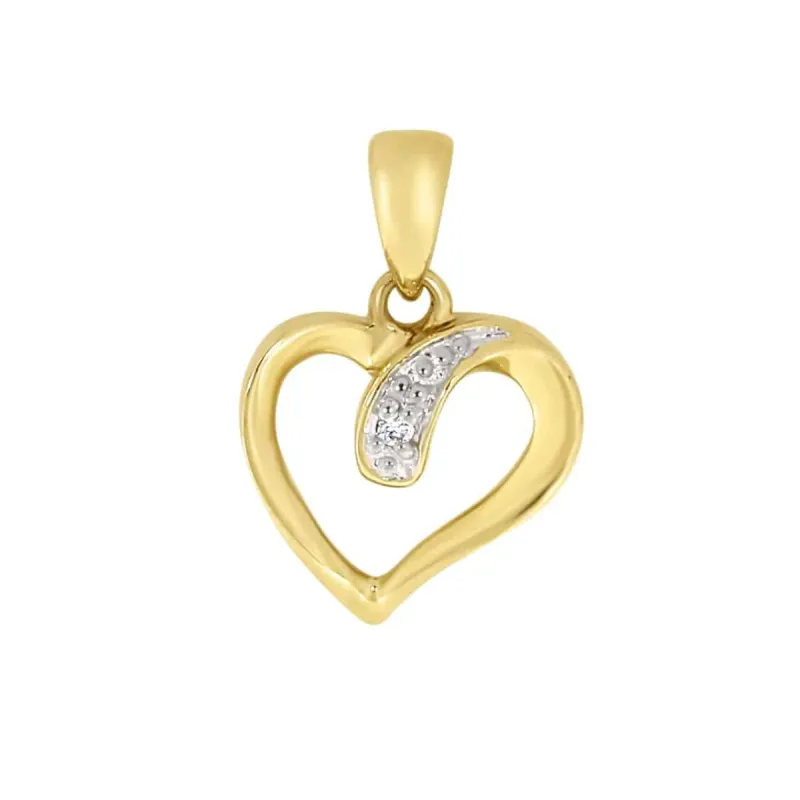 Diamant halssmykke i gult gull, 0.01CT TWSI sold by Diamanthuset