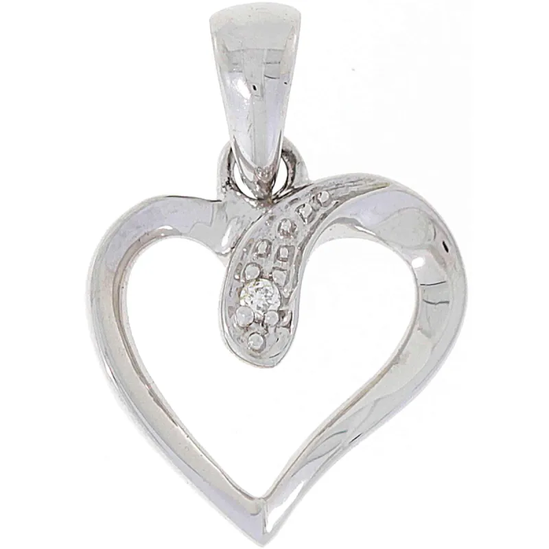 Diamant halssmykke i hvitt gull, 0.01CT TWSI sold by Diamanthuset