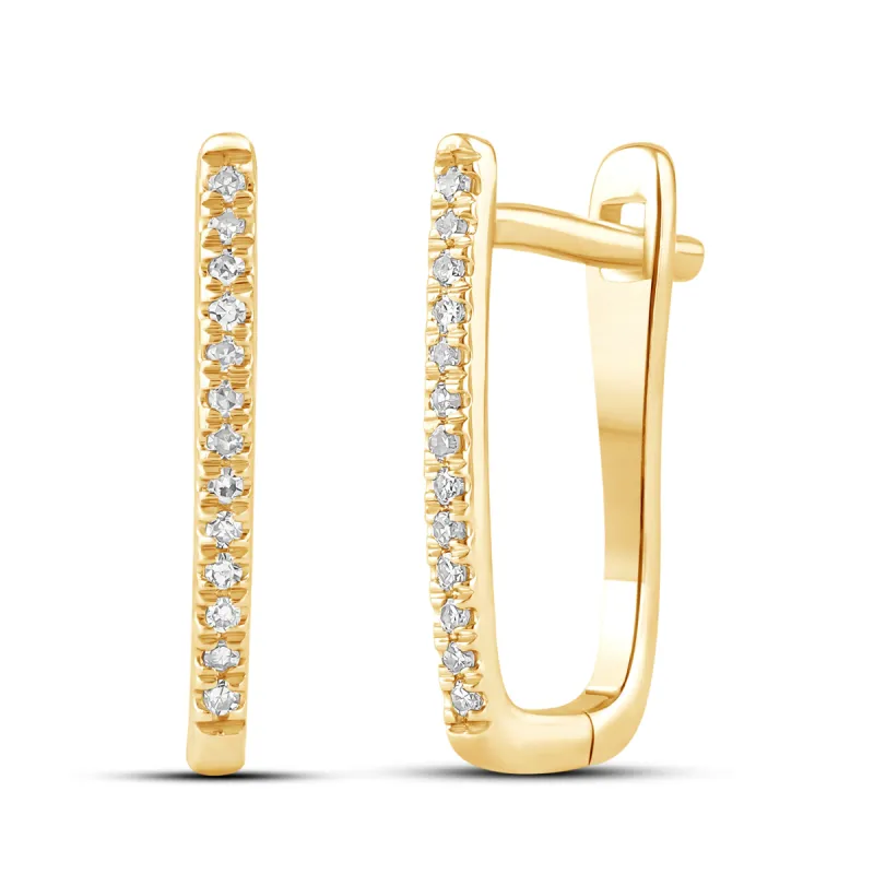 Diamantøredobber i gult gull, 0.12ct TW Si made by Diamanthuset
