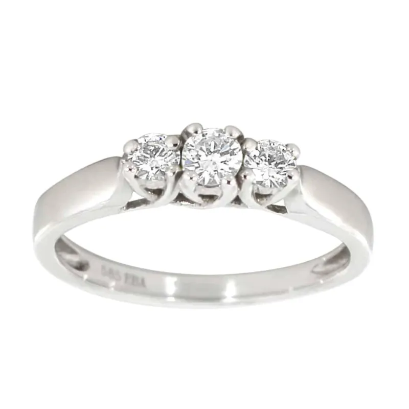 Diamantring i Hvitt/Gult Gull, 0,45ct Diamanter sold by Diamanthuset