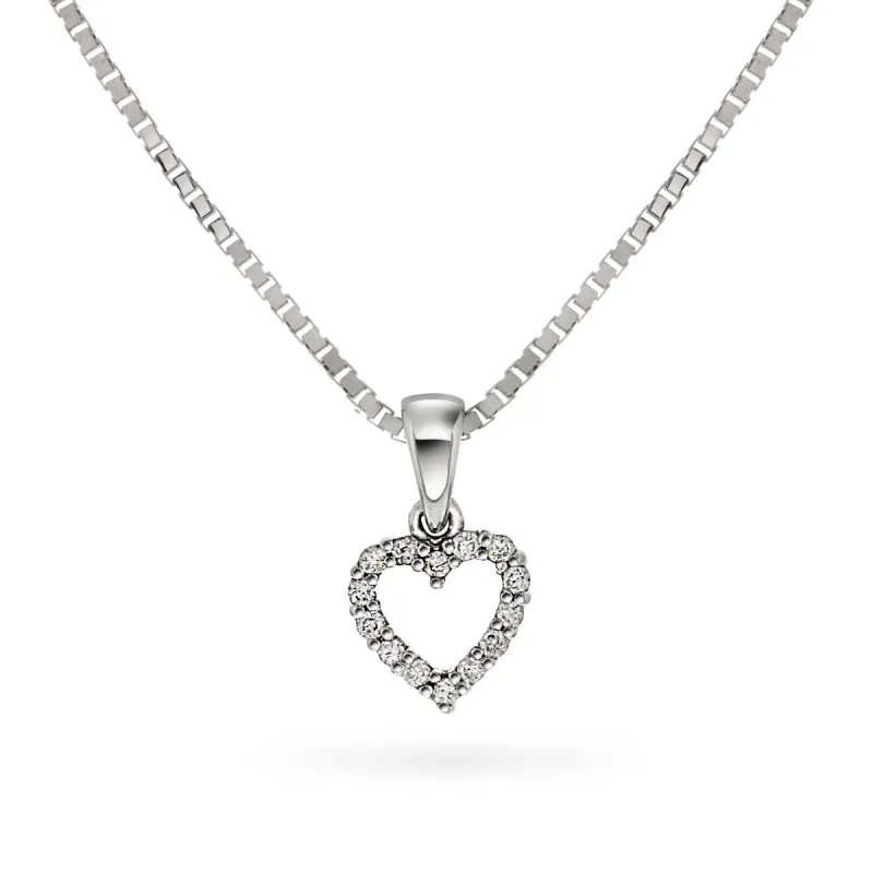 Diamantsmykke hjerte 0,12ct tw/si sold by Diamanthuset