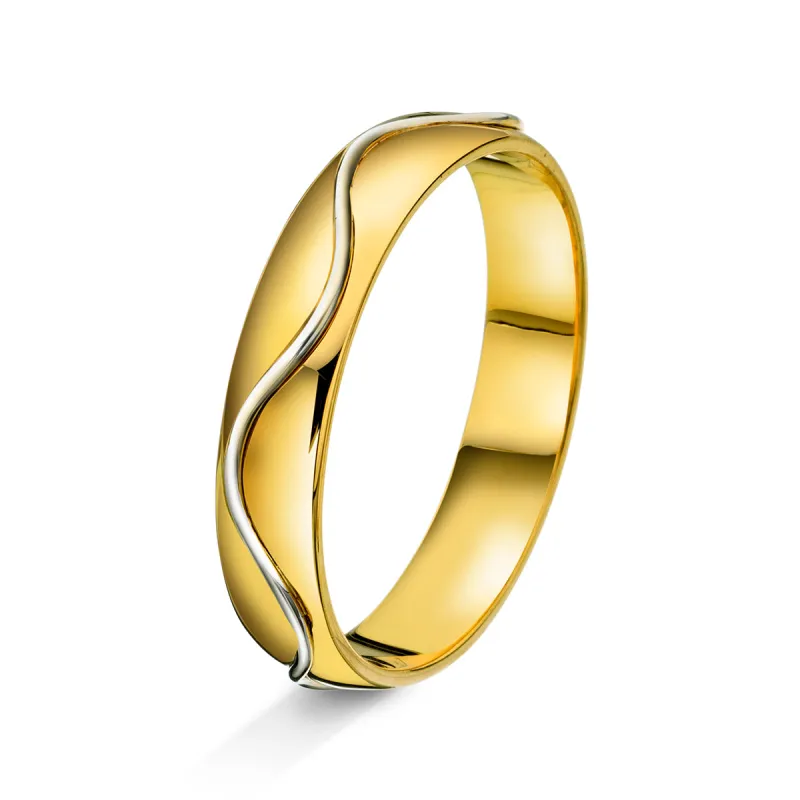 Amore giftering i tofarget gull, 4.5mm sold by Diamanthuset