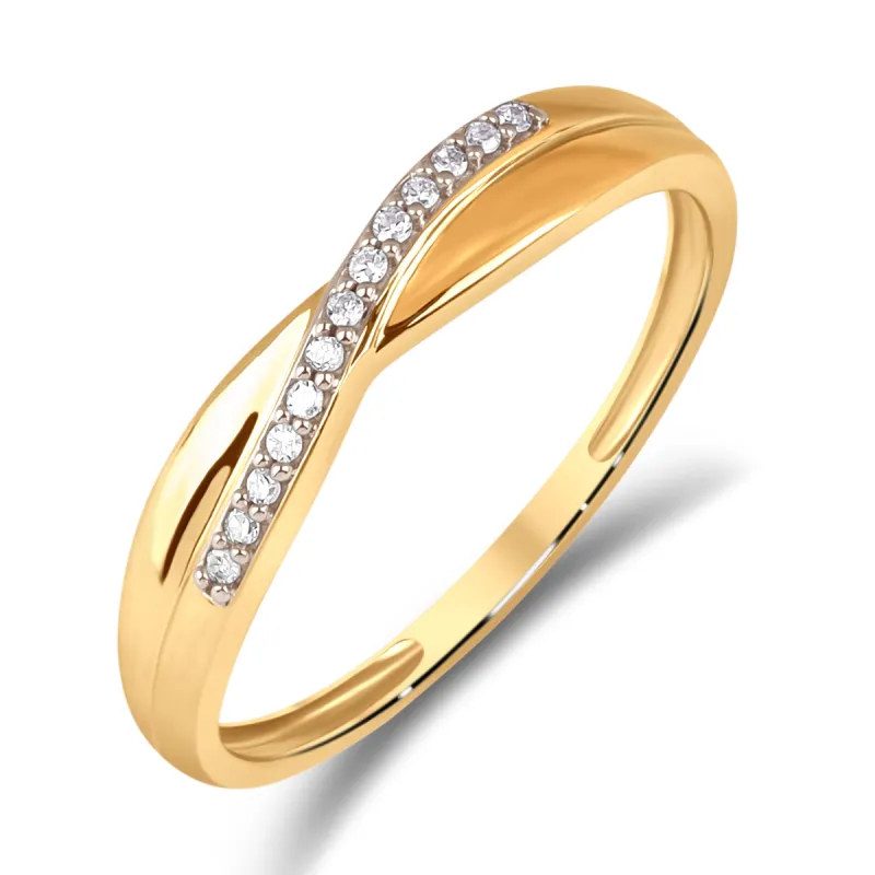 Diamantring 0,08ct tw/si i hvitt/gult gull sold by Diamanthuset