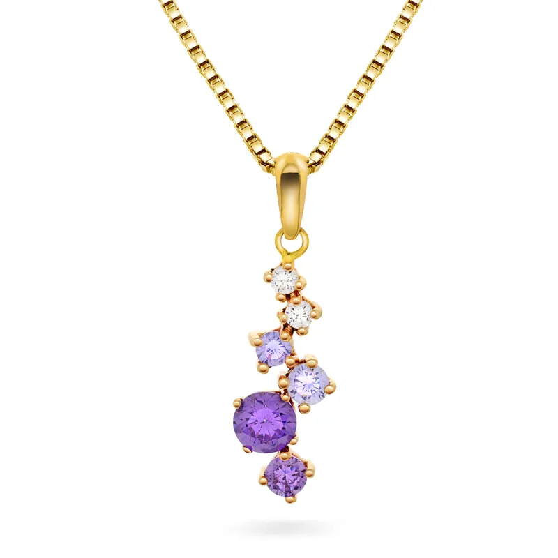 OROgull Anheng med Ametyst CZ sold by Diamanthuset