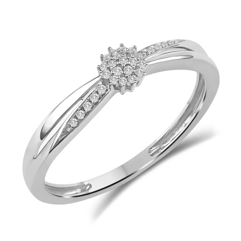 Diamantring 0,10ct tw/si i hvitt gull sold by Diamanthuset