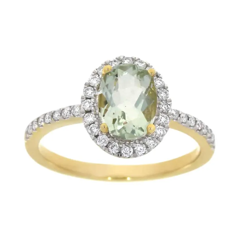 Diamantring med grønn ametyst 0,25ct TWSI sold by Diamanthuset