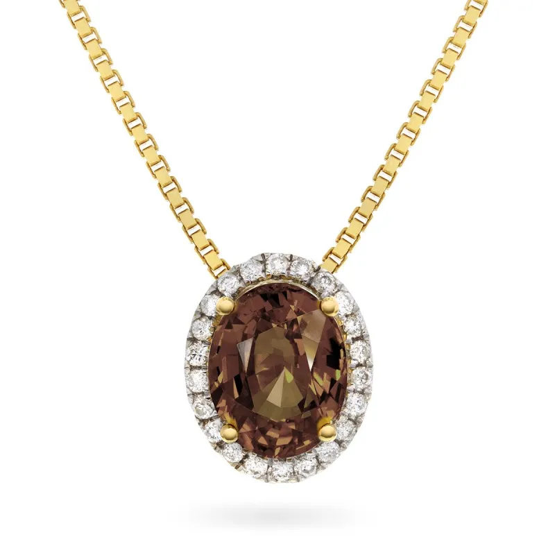 Diamantsmykke, 1,20ct Røyk Quarts sold by Diamanthuset