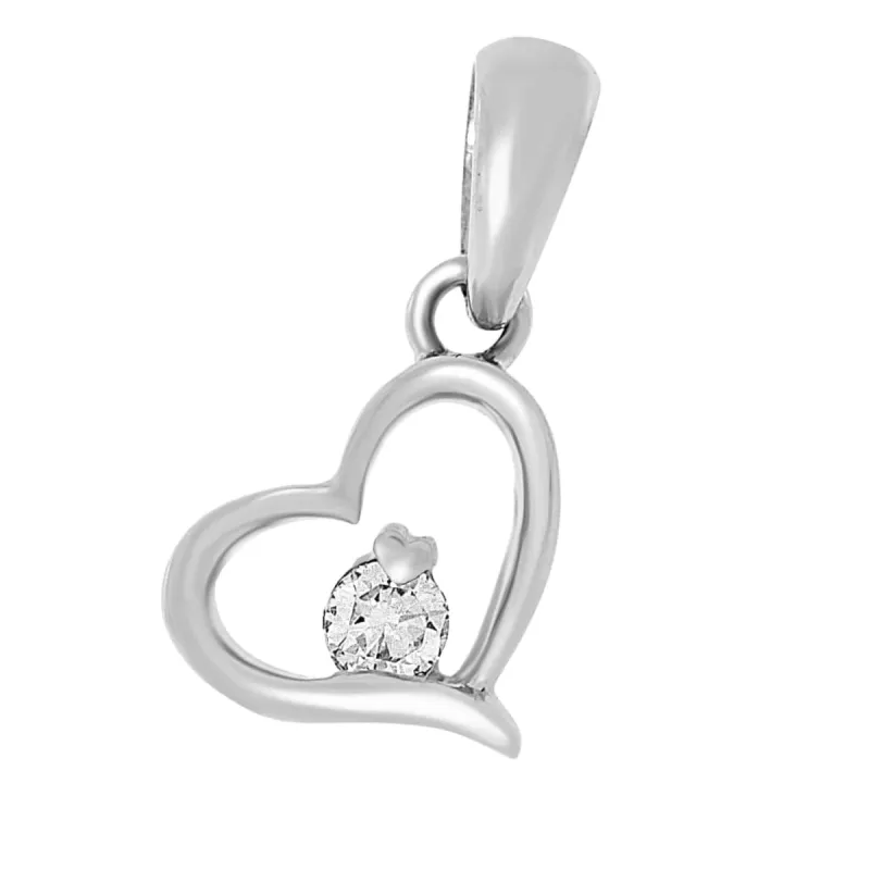 Diamant halssmykke i hvitt gull, 0.06CT TWSI sold by Diamanthuset