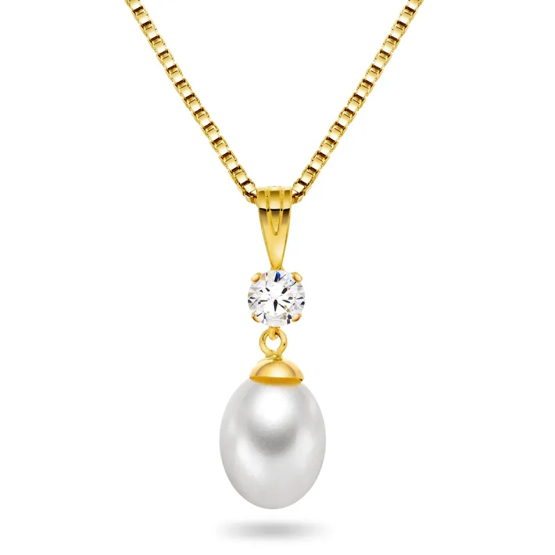 OROgull Anheng med Perle og CZ sold by Diamanthuset