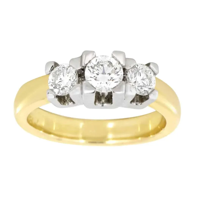 Diamantring i gult gull 0,75ct TW/SI sold by Diamanthuset