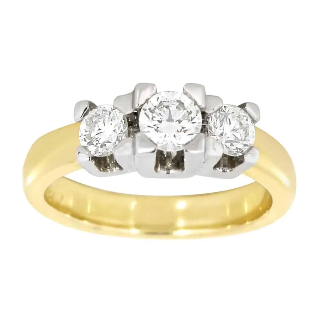 Diamantring i gult gull 0,75ct TW/SI sold by Diamanthuset