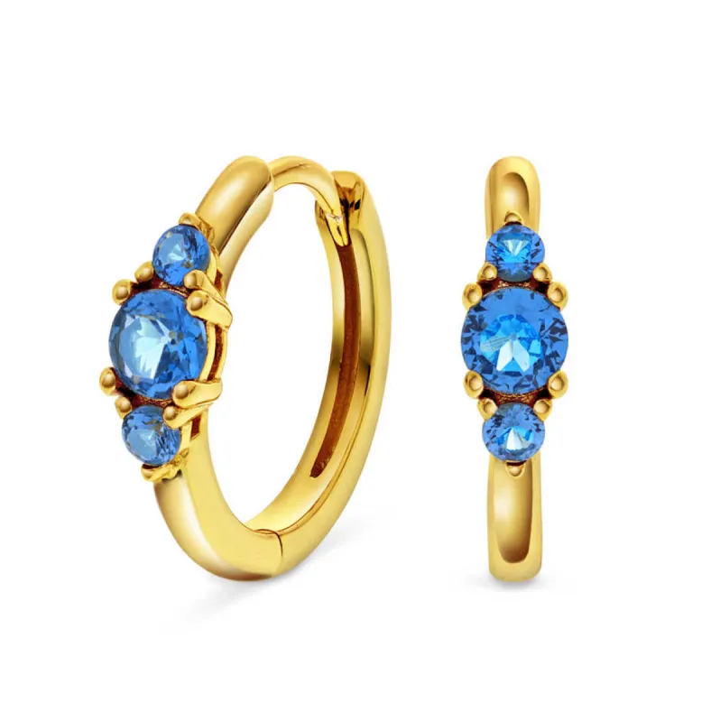 Janne Formoe Pan Jewelry – Øreringer i sølv med blå zirkonia sold by Diamanthuset