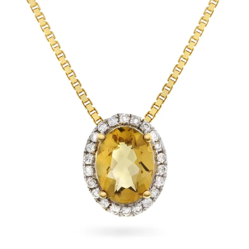 Diamantsmykke, 1,20ct Citrin sold by Diamanthuset