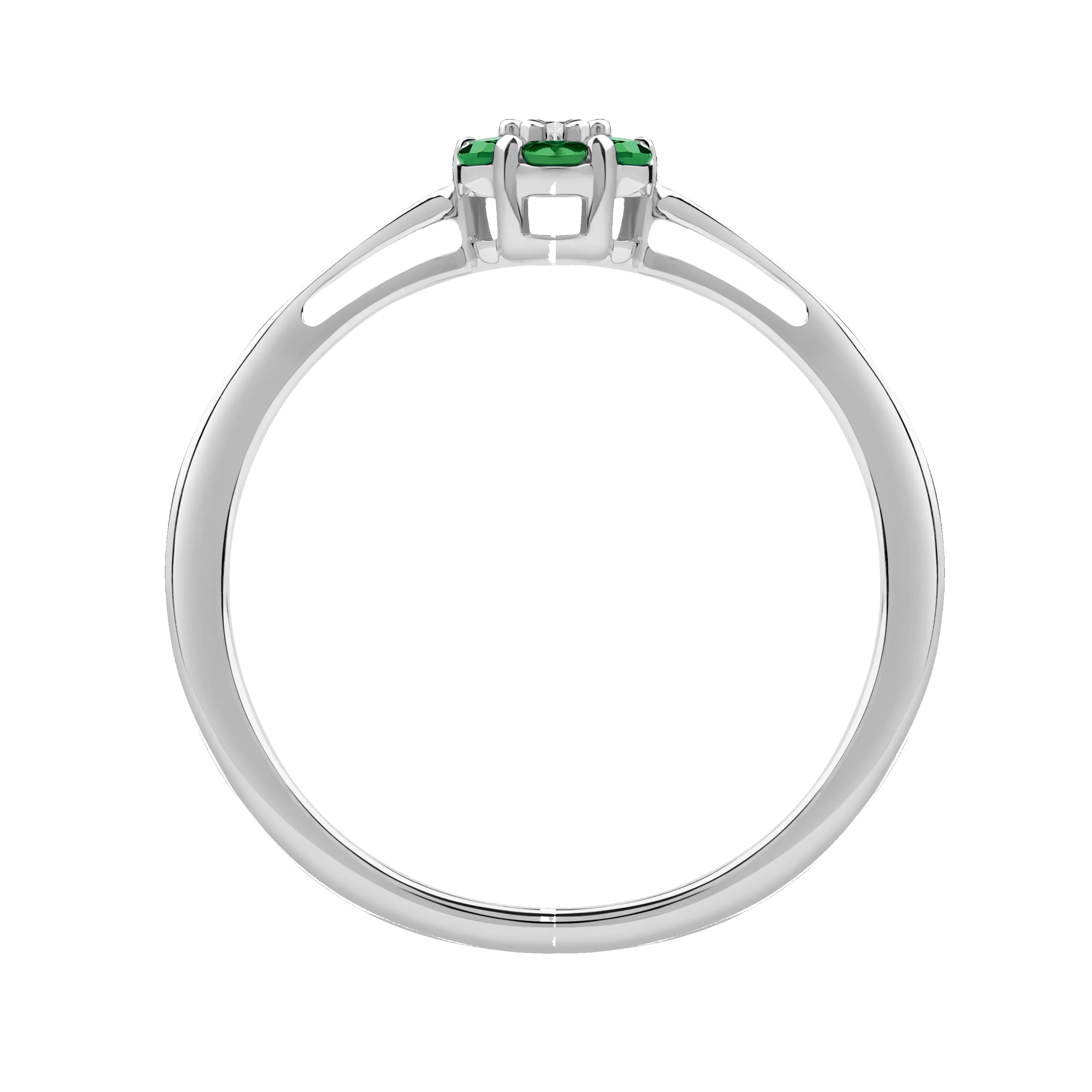 Diamantring i Hvitt/Gult Gull 0.03 tw/si og 0.18ct smaragd sold by Diamanthuset product image thumbnail 3