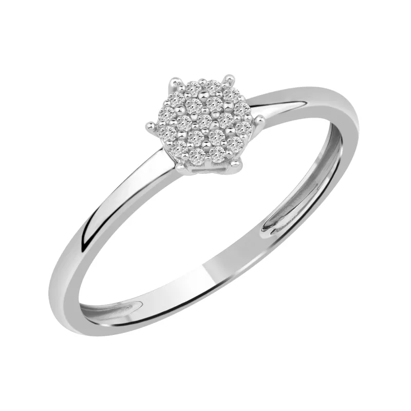 Rosettring i gult eller hvitt gull, 0.10 sold by Diamanthuset