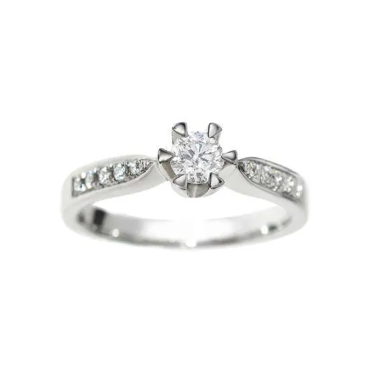 Diamantring i hvitt gull, 0.45CT TWSI sold by Diamanthuset